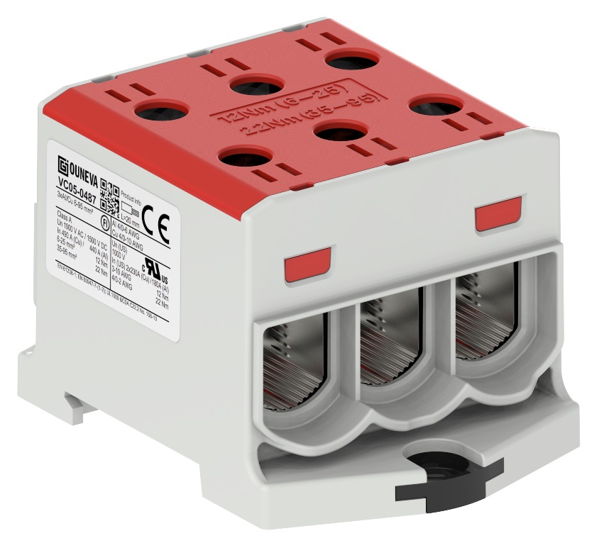 OTL aansluitklem rood 6-95mm2, 3xAl/Cu