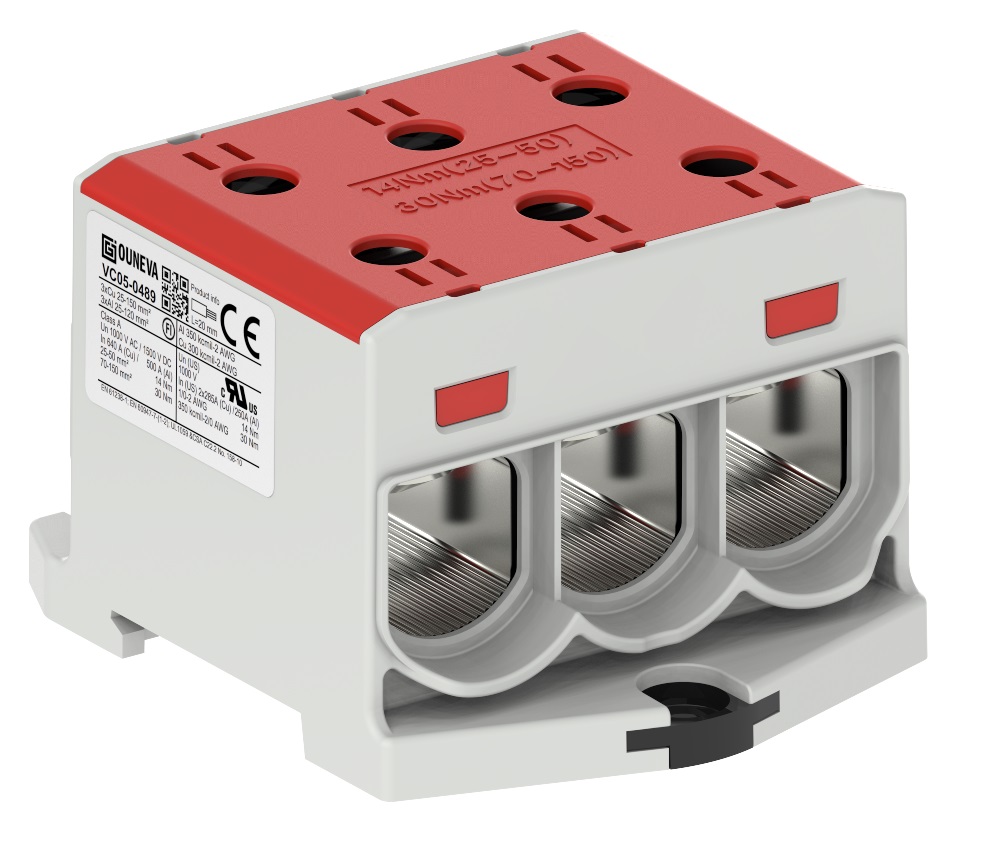 OTL aansluitklem rood 25-150mm2, 3xAl/Cu